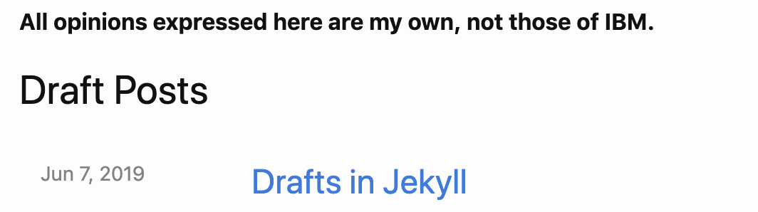 How I do Drafts in Jekyll